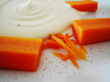 Soupe de carottes, papates douces et lait de Coco