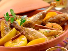 Tajine de pintade aux pêches