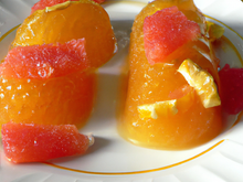 Dessert d'agrumes en gelée