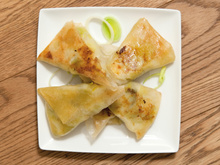 Samoussa aux poireaux et au parmesan