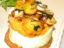 Sablé au parmesan, trilogie de légumes