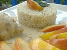 Poulet crème flambé au whisky et pommes poivrées