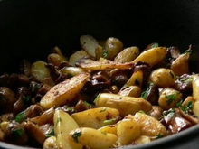 Rattes du Touquet et cèpes en cocotte