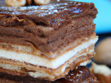 Fondant chocolat-noisettes façon mille-feuille