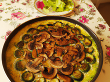 Flan de courgettes et champignons