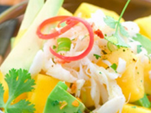 Salade de crabe, avocat et mangue M'les Fruits