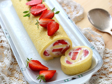 Gâteau roulé à la fraise
