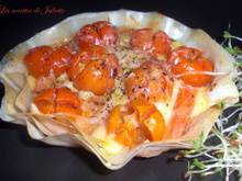 Tartelettes croustillantes tomates cerise, fromage