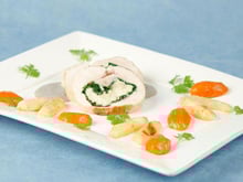 Blancs de poularde farcis au boudin blanc