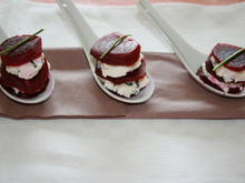 Mille feuille de betterave à la ricotta