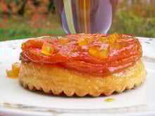 Tatin de butternut aux écorces d'oranges confites & chocolat blanc