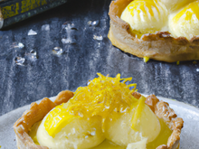 Tartelette au citron avec sorbet aux agrumes