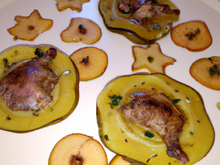 Grenouilles 'tout à manger' en rosace de pommes fondantes