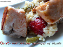 Risotto aux fraises asperges et basilic