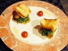 Mille feuille d'avocats aux Gambas