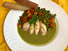 Poulet et sauce verte