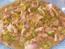 Sauté de dinde aux gros piments et poivrons