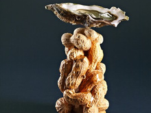 Huîtres, cacahuète, miel et sauce soja