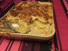 Gratin de pommes de terres au thon