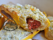 Courgettes gratinées farcies aux merguez