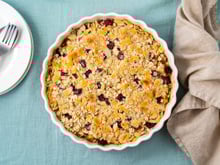 Crumble poires et framboises