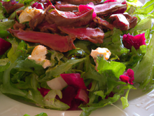 Salade de Champerloises au magret de canard