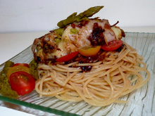 Roulades de veau emmental et asperges vertes