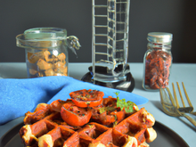 Gaufres au chorizo et aux tomates séchées