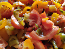 Salade cuite au poivrons et tomates