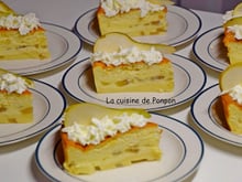 Gâteau magique aux poires flambées à la liqueur de poire Williams