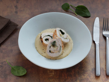 Roulés de dinde farcis au Munster et aux épinards