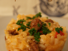 Risotto aux merguez & poivron rouge
