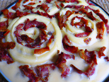 Tourbillons béchamel lardons