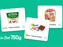 Avec le Club 750g, faites des économies : voici 3 offres pour récupérer de l’argent sur l’achat yaourts, lardons et de galettes de riz