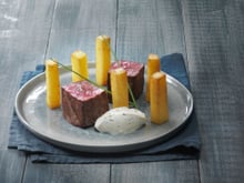 Filet de bœuf et Pomme pont-neuf avec ses dips de St Môret® aux condiments