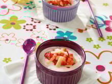 Fromage blanc aux fraises et aux pommes