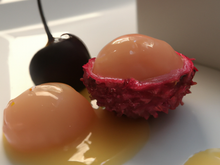 Litchis sous coulis de passion