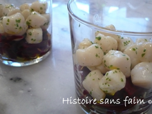 Verrine pétoncles et betteraves