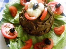 Artichauts farcis aux œufs pochés faciles