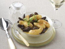 Poêlée de Ratte du Touquet aux morilles et à la crème de morbier