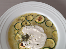 Velouté de courgette à la feta