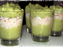 Verrines de crabe et crème d'avocat