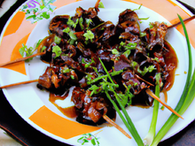 Brochettes de lapin sauce barbecue