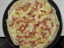 Tarte à l'oignon et petits lardons