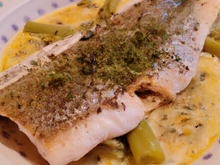 Filet de daurade poêlé au beurre Pescadou, fondue de fenouil au safran