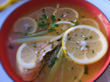 Bouillon de rouget-barbet à la citronnelle