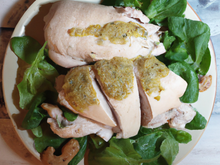 Poulet roqueforti gros sel en coque