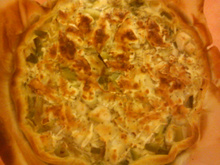 Tarte aux poireaux et au chevre frais