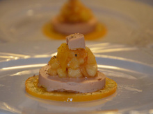 Foie gras et sa compotée de pommes à l'orange