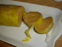 Foie gras mi-cuit à la vapeur, aromatisé à l'Armagnac